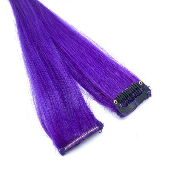 Purple Highlights Human Hair Clip-in extensions x 2