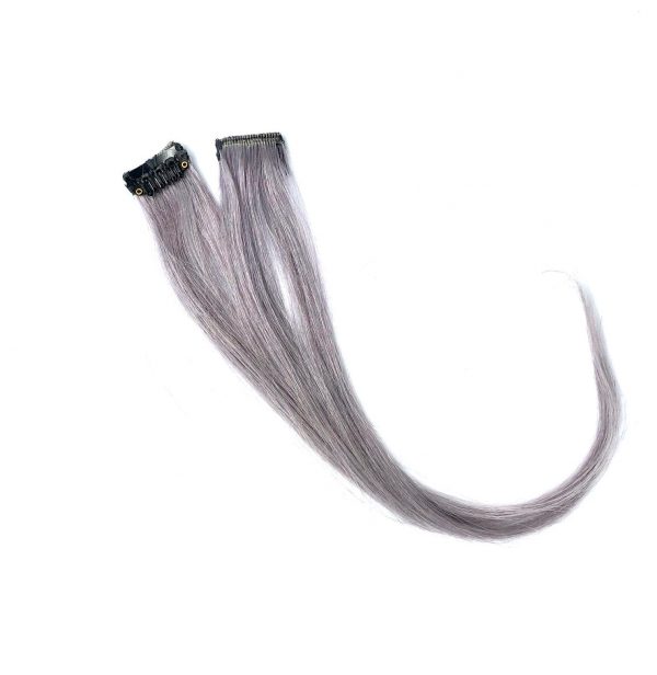 Lavender Grey Highlights Clip-in Hair Extensions