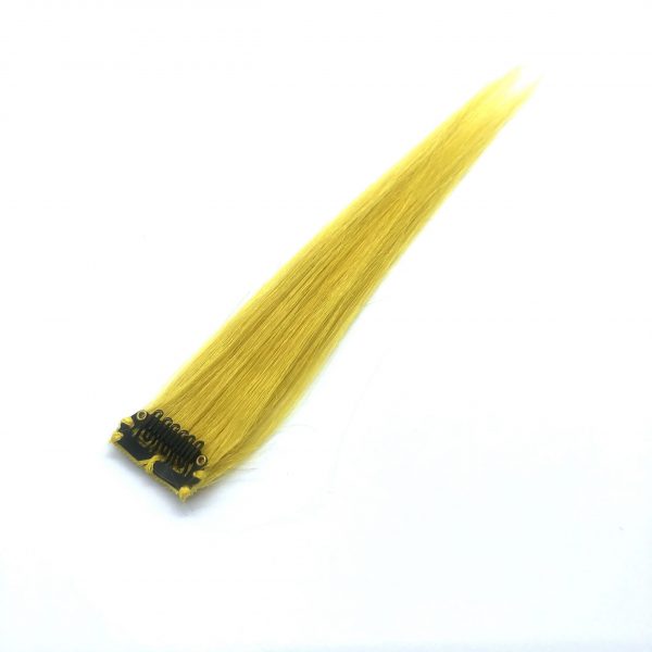 Yellow Highlights Clip-in Human Hair Extension single back