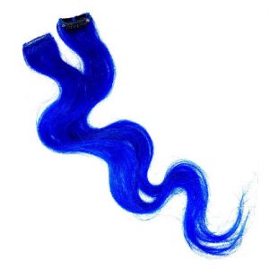 Blue Highlights Clip-in Human Hair Extension Wavy