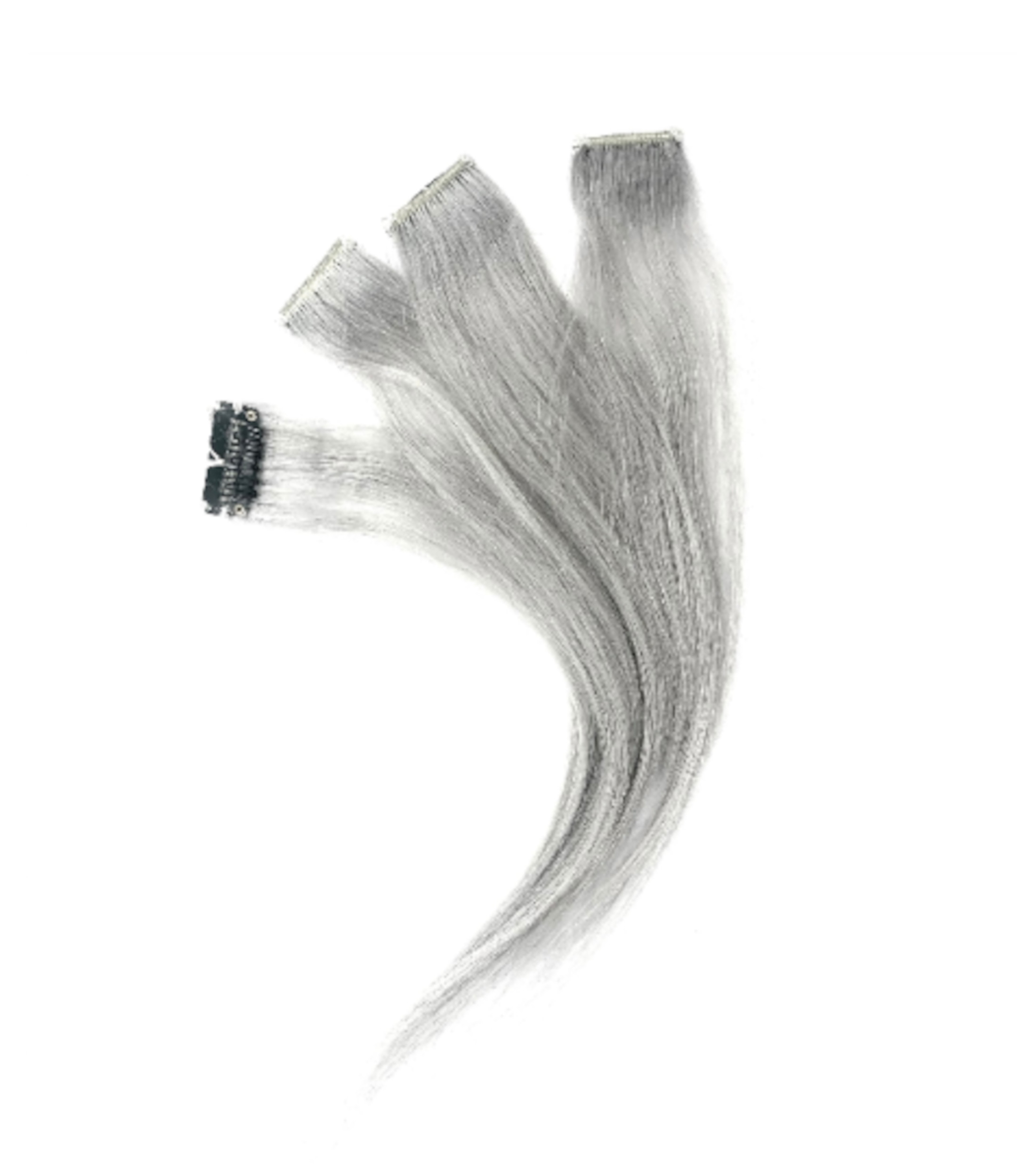 Silver Grey Clip-in Hair Extension Streaks | KC&C Keep Calm & Clip Em In