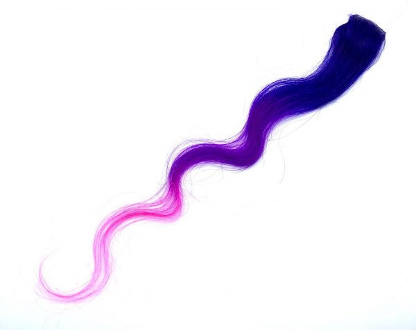 Ombre blue purple pink Highlights Clip-in Human Hair Extension single