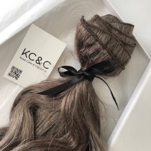 Brown Grey Remy Human Hair Clip-in Extensions
