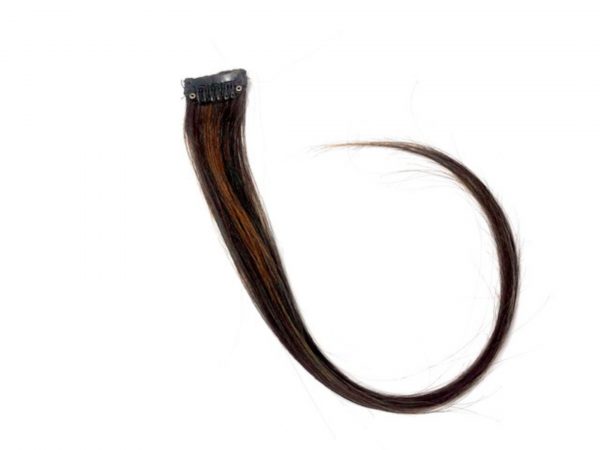 Chocolate Cocoa Balayage Highlight Human Hair Extension Clip-in