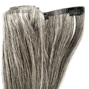 Salt & Pepper Grey Remy Human Hair Extensions Clip-in Seamless
